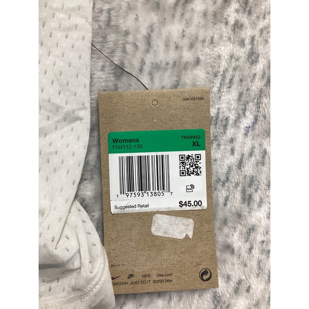 Nike One Dri-FIT Womens Mesh Cropped Tank Top White FN4112-100 XL NEW - Picture 4 of 5